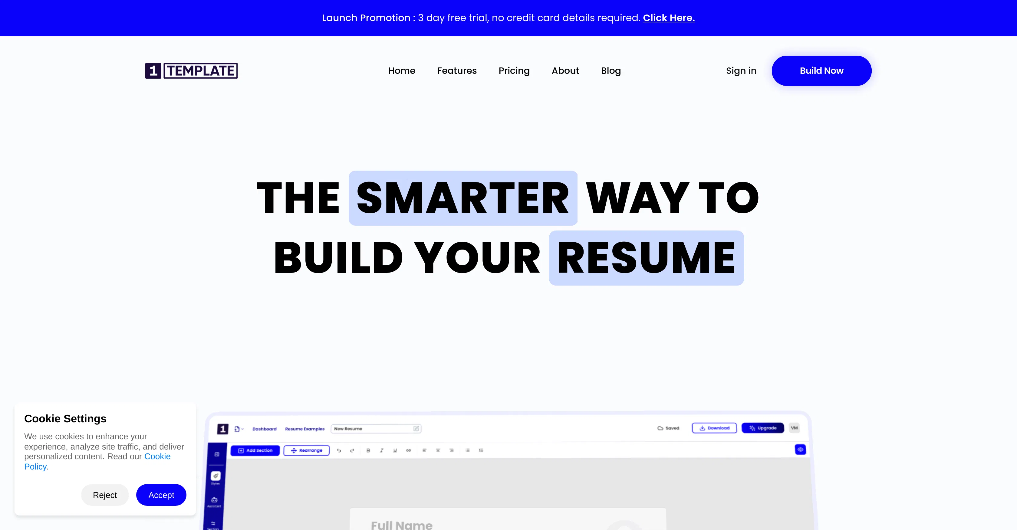 1Template screenshot