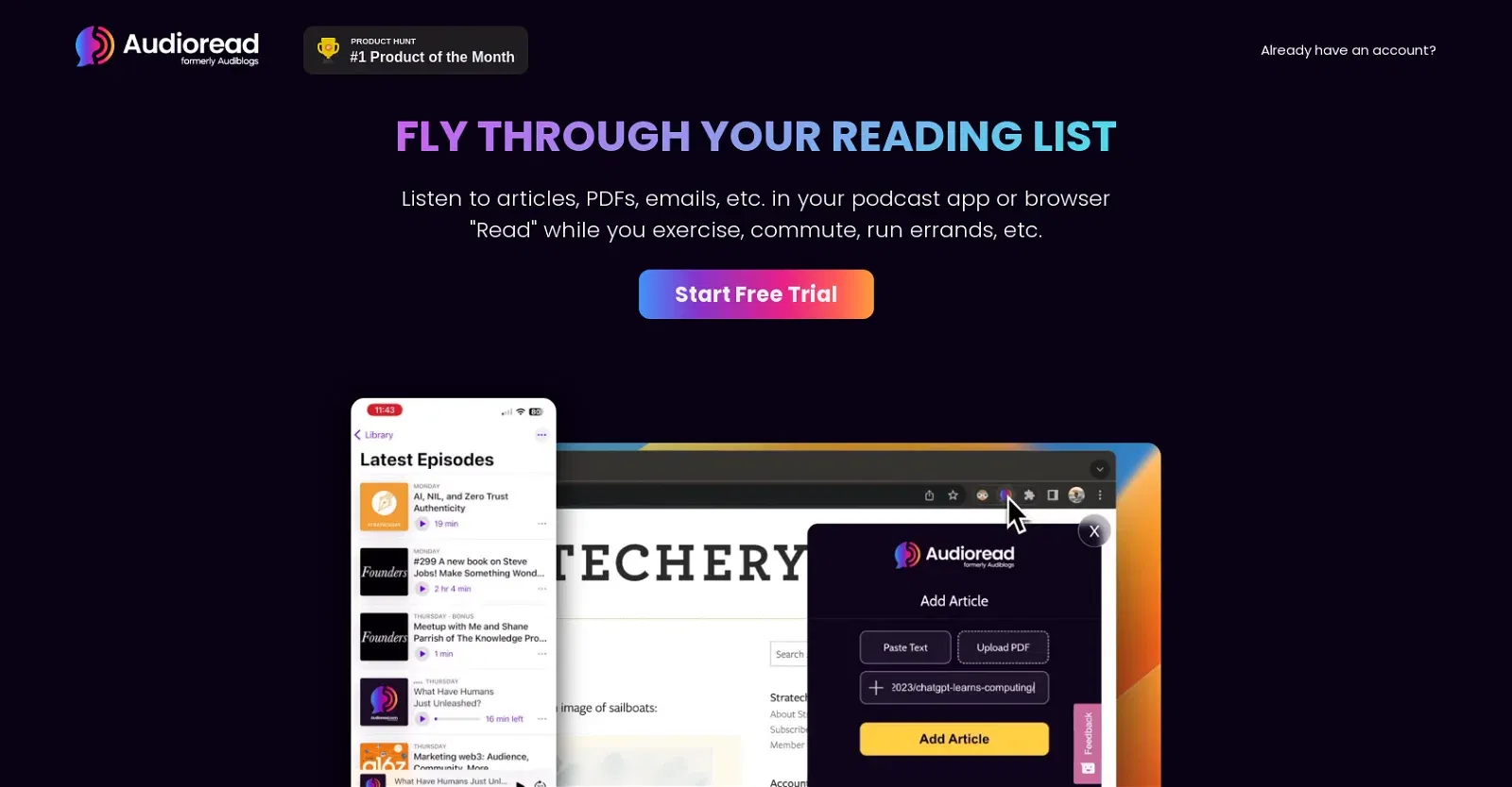 Audioread.com screenshot