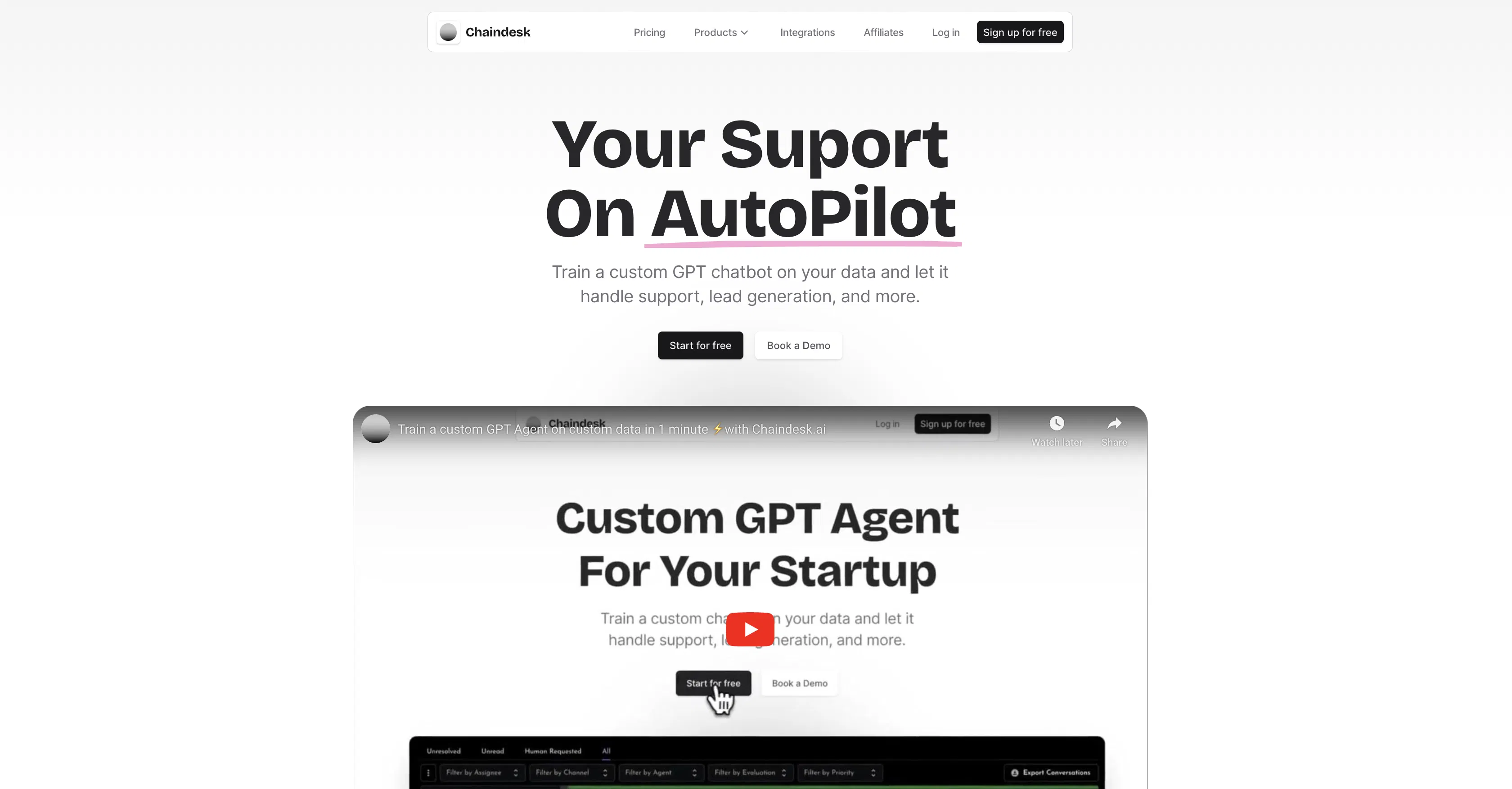 Chaindesk screenshot