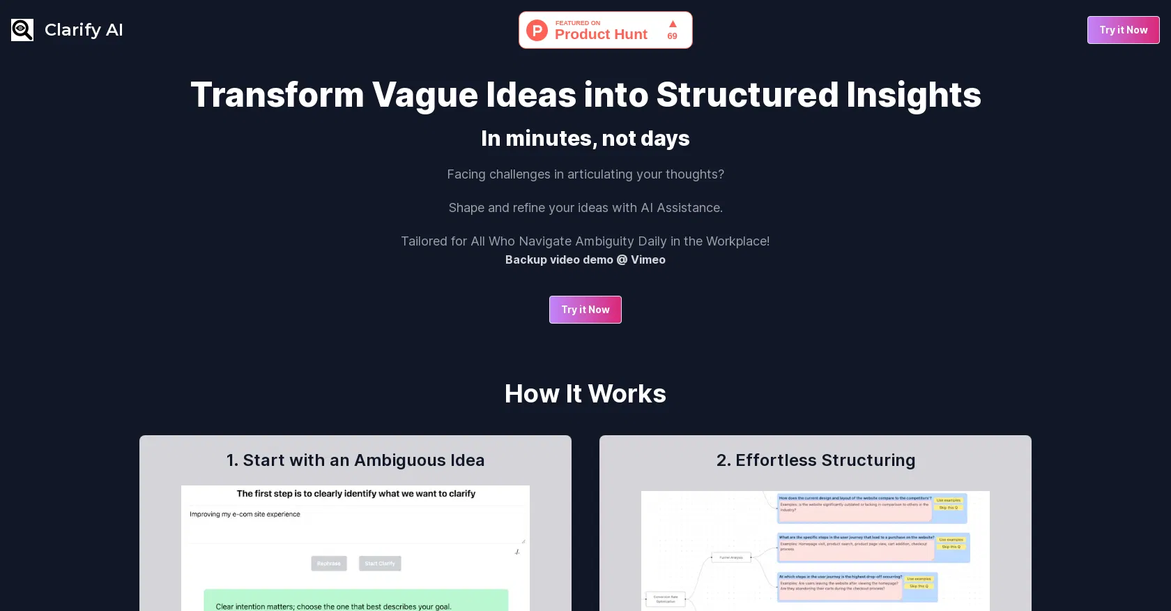 Clarify AI screenshot
