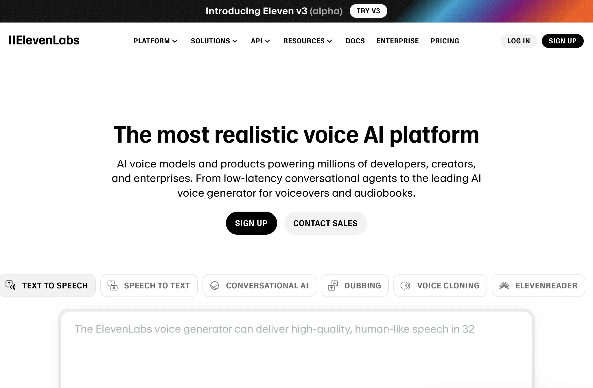 ElevenLabs screenshot