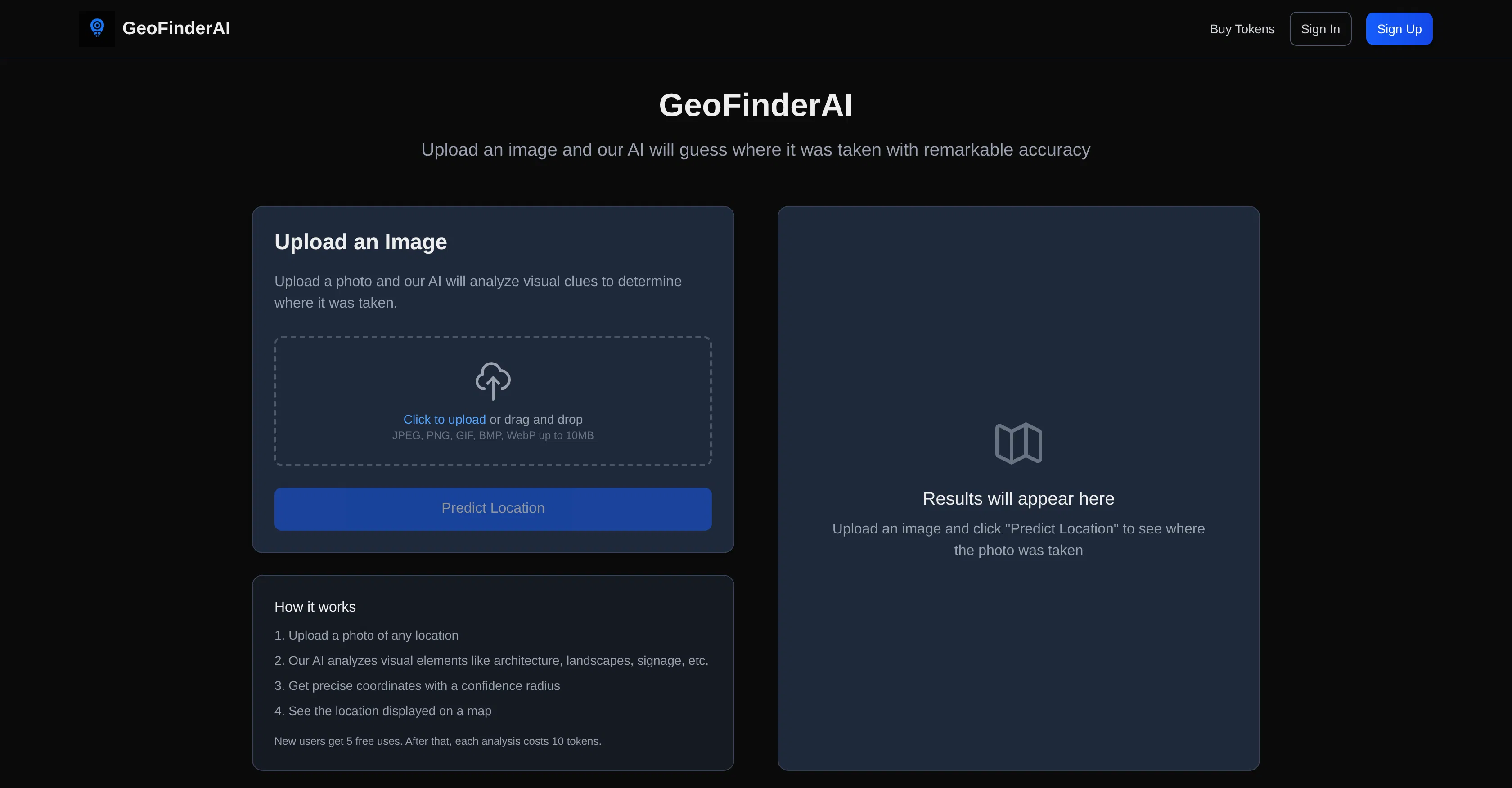 GeoFinderAI screenshot