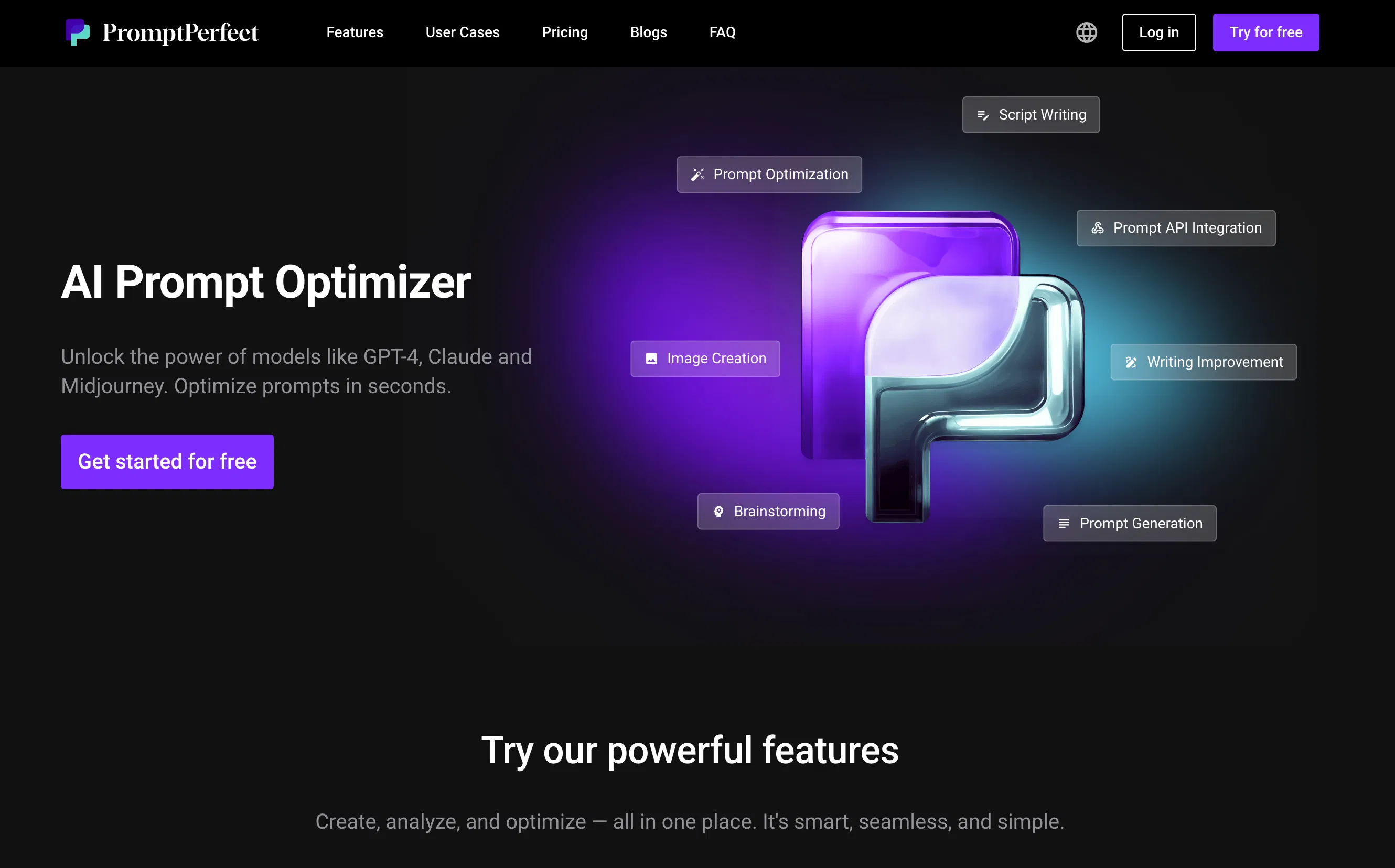 PromptPerfect screenshot