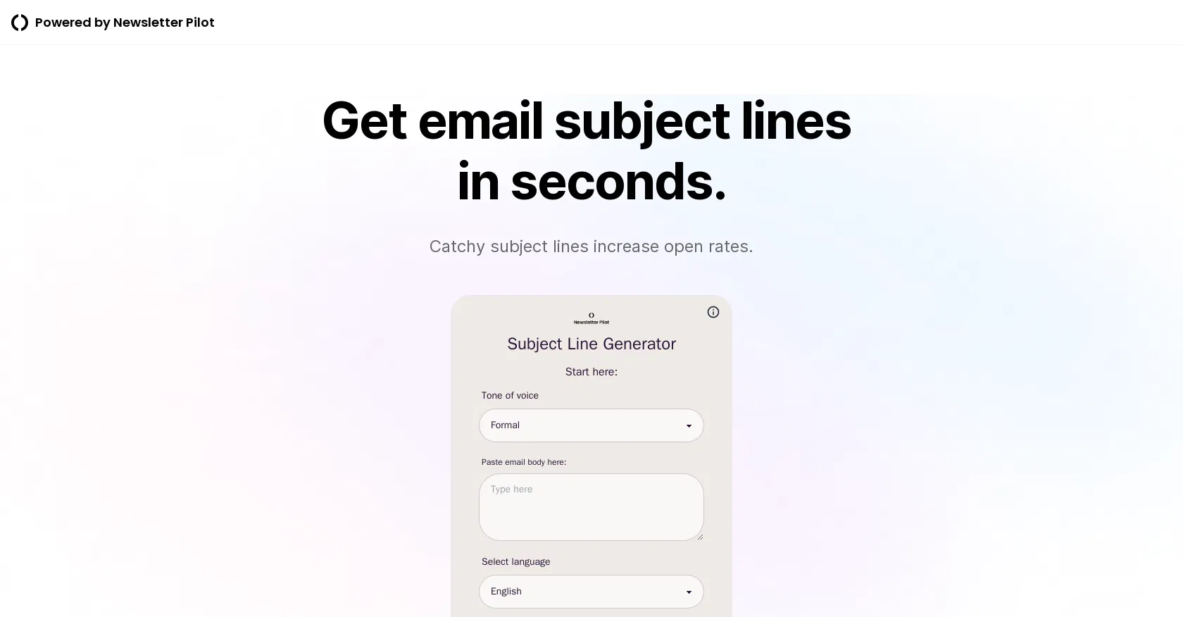 Subject Line Generator screenshot