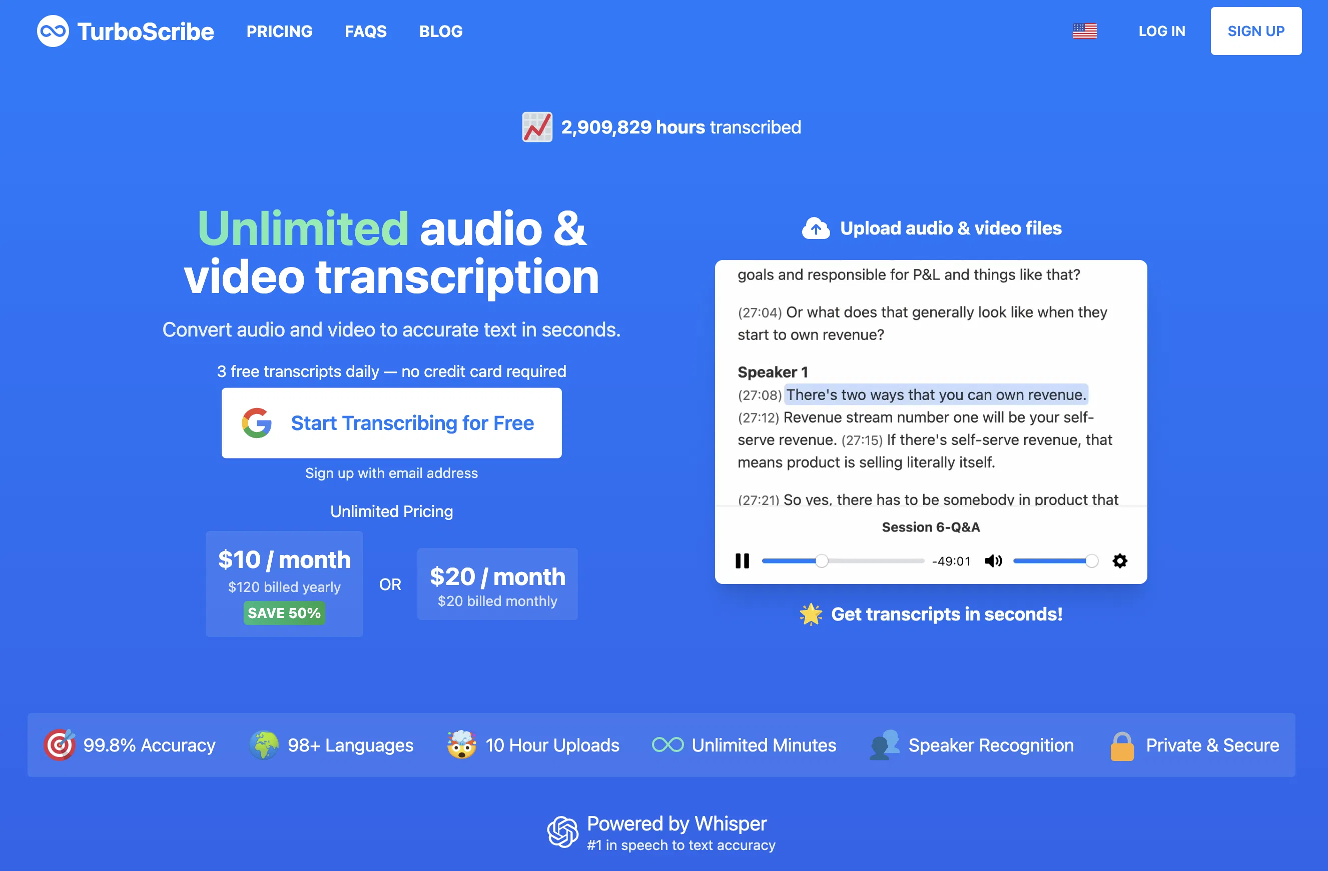 TurboScribe screenshot